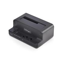 StarTech.com M.2 NVMe to 2.5/3.5 SATA Drive Duplicator, Dual Bay Standalone SSD Cloner/Drive Dock, Bidirectional NVMe to SATA / SATA to NVMe, Up to 27GBps, TAA