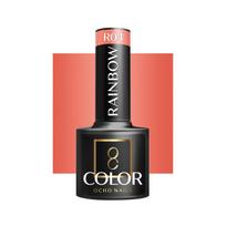 OCHO NAILS Hibridinis nagų lakas, oranžinė RAINBOW R04 -5 g