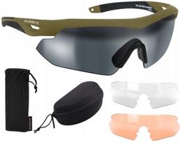 Balistiniai akiniai Swisseye Nighthawk Coyote, 3 keičiami lęšių spalvų variantai