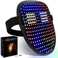 LED apšviesta kaukė su Bluetooth programuojamu „pasidaryk pats“ individualizuota Helovino kaukė „Masquerade Party Cosplay Cool“. No Bluetooth