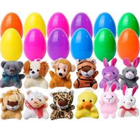 12/24 vnt. Mini įdaryti Velykiniai kiaušiniai su pliušiniais žaislais Velykiniai siurprizų kiaušiniai Pripildyti Velykiniai kiaušiniai 12PCS