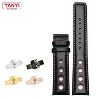 Natūralios odos apyrankė skirta tissot Sports Racing Series PRS516 T91 1853 Viršutinio sluoksnio karvės oda Laikrodžio apyrankė 20mm Chopin laikrodžio apyrankei without buckle