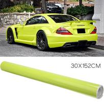 30x152cm Blizgi Neono Geltonos Spalvos Automobilio Vinilinė Plėvelė Plėvelės Ritininis Lipdukas Geras Lipnumas Dominuojanti Aukštos Klasės Mada 30 X 152cm neoninės geltonos spalvos