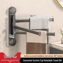 HANDUNYOU Suction Cup Bathroom Towel Rack with Shelf