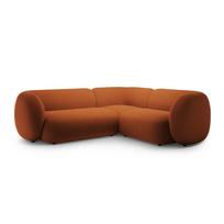 Terakotos spalvos kampinė sofa iš velveto (su dešiniuoju kampu/„L“ formos) Kate – Micadoni