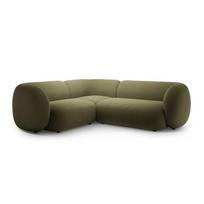 Žalios spalvos kampinė sofa iš velveto (su kairiuoju kampu/„L“ formos) Kate – Micadoni
