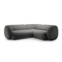 Tamsiai pilkos spalvos kampinė sofa iš velveto (su dešiniuoju kampu/„L“ formos) Kate – Micadoni