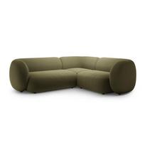 Žalios spalvos kampinė sofa iš velveto (su dešiniuoju kampu/„L“ formos) Kate – Micadoni
