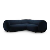 Mėlynos spalvos kampinė sofa iš velveto (su dešiniuoju kampu/„L“ formos) Kate – Micadoni