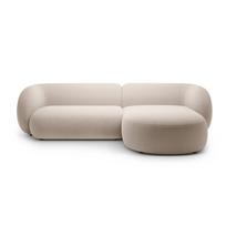 Smėlio spalvos kampinė sofa iš velveto (su dešiniuoju kampu/su gultu) Kate – Micadoni