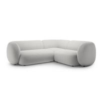 Šviesiai pilkos spalvos kampinė sofa iš velveto (su dešiniuoju kampu/„L“ formos) Kate – Micadoni