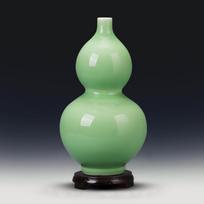 Senovinė celadono moliūgo formos vaza: Jingdezhen porceliano namų dekoras Rankų darbo ornamentas