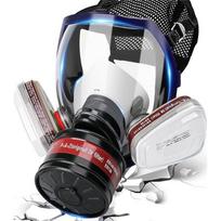 Viso veido dujokaukė su 40 mm aktyvuotos anglies filtru – Branduolinės ir cheminės apsaugos respiratorius su 6001 filtru, apsaugantis nuo rasojimo lęšis juoda