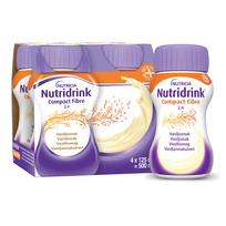 NUTRIDRINK Compact fibre, vanilės skonio, 4X125ML