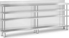 Royal Catering Maitinimo baro stalo stalviršis su apvadu 4 lentynos PELENAS 250 x 30 x 105 cm