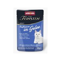 ANIMONDA Vom Feinsten Raffinesse vištiena su lašiša želė 85 g