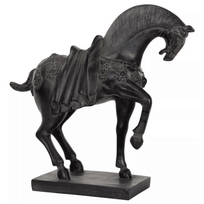 Arklio figūrėlė svetainės dekorui, juoda - dekoratyvinė 36cm.