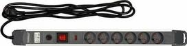 Prailgintojas elektros 3 m 6 lizdų aliuminis, juodas 72373 STHOR