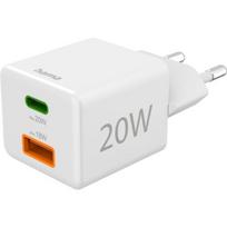 Hama įkroviklis USB-C+USB-A įkroviklis 20W baltas