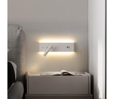 Brilagi-LED sieninis taškinis šviestuvas su USB jungtimi NOCTIS LED/3W/230V+LED/9W balta