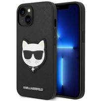 Karl Lagerfeld KLHCP14MSAPCHK iPhone 14 Plus / 15 Plus 6.7" hard case, black Saffiano, Choupette Head Patch