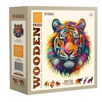 Medinė dėlionė, Minkštas tigras, woodencity, HE 0312-L, Wooden puzzles