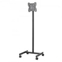 TV staliukas, Riedantis mobilus TV stovas 47x42x136,5 cm, Juodas, Reguliuojamas