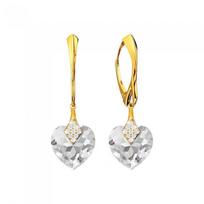 Sidabriniai auskarai moterims DiamondSky „Cute Valentine“ su Swarovski kristalais