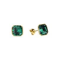 Sidabriniai auskarai moterims DiamondSky „Imperial II (Emerald)“ su Swarovski kristalais