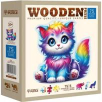Medinė dėlionė, Fantazijos kačiukas, woodencity, HE0206-M, Wooden puzzles