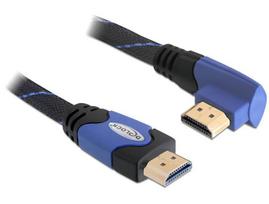 DeLOCK High Speed HDMI with Ethernet - Video-/Audio-/Netzwerkkabel - HDMI - 28 AWG - HDMI, 19-polig (M) - HDMI, 19-polig (M) - 1,0m - Verbindungsstück im 90°-Winkel (82955)