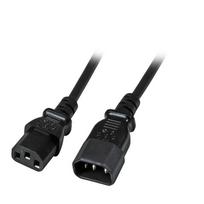EFB-Elektronik Kaltgeräteverlängerung C14 180° - C13 180°, schwarz, 1.0 m, 3 x 0,75 mm² Hersteller: EFB Elektronik (EK503.1)