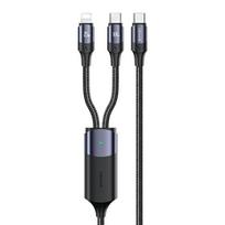 USAMS USB-C/Lightning to USB-C Cable, 1.2m, 100W PD Fast Charge, Black (US-SJ550)