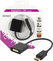 Deltaco DP-DVI14-K video cable adapter, 0.2 m, DisplayPort to DVI-D, Black