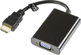 Deltaco HDMI-VGA7 video cable adapter, 0.2 m, HDMI Type A (Standard) to VGA (D-Sub), Black