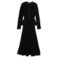 Midi suknelė moterims, Juoda, Sequin knit tailored midi dres