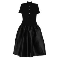 Midi suknelė moterims, Juoda, Knit taffeta midi dress