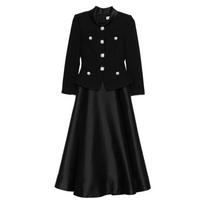 Midi suknelė moterims, Juoda, Boucle taffeta midi dress