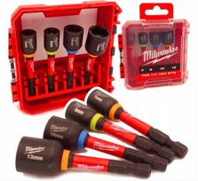 Milwaukee smūginės magnetinės galvutės 7-13 mm, 4 vnt.