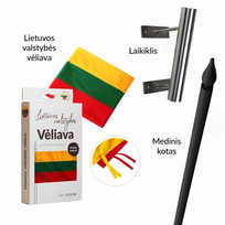 Nerūdijančio plieno vėliavos komplektas "Trispalvė"