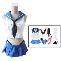Shimakaze Cosplay Anime Kantai Collection Shimakaze Cosplay Kostiumas Mergaičių Uniformos perukas Jūreivių Suknelė Kostiumas Helovino Šventė S