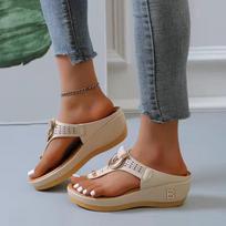 Moteriškos vasarinės basutės atvirais pirštais paplūdimio batai šlepetės Pleištai Patogios šlepetės Mielos basutės 36 smėlis