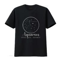 Aquarius Star Chart Zodiac T Shirt vintage Washed Breathable graphic Casual Unisex Stylish Comfortable Versatile Slightly S juoda