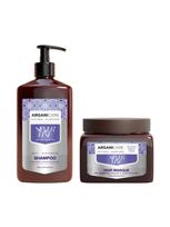 ARGANICARE Šampūnas (400 ml) ir kaukė (500 ml) nuo geltonų atspalvių šviesiems, balintiems arba žiliems plaukams