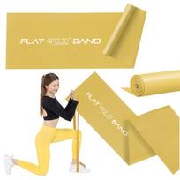 Pasipriešinimo juosta FLAT BAND 4FIZJO, 15 cm x 2 m, 25-35 kg, maksimalaus pasipriešinimo, auksinė, pratimams, treniruotėms, uniwersalny