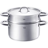 „Fissler“ 24 cm nerūdijančio plieno dvigubo sluoksnio garintuvas ir puodas