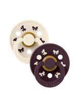 BIBS Čiulptukas Round, 2 vnt.(Holiday leaf ivory/plum) 6+mėn