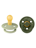 BIBS Čiulptukas Round, 2 vnt.(Holiday leaf sage/hunter green) 6+mėn