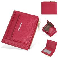 Baellerry Moteriška mini piniginė Hasp dizaino kortelių laikiklis, skirtas moteriškoms užtrauktuku Pinigų maišeliai Piniginės 11.5cm*9.5cm*3cm raudona