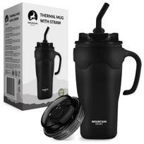 Termosas puodelis su šiaudeliu kavai, arbatai, kelioninis , 650 ml